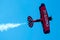 Biplane with jet engine performs at airshow