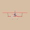 Biplane red front view vector icon transportation. Engine wing vehicle adventure plane concept. Vntage illustration