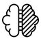 Bipolar brain icon, outline style
