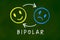 Bipolar disorder background concept on green chalkboard