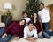 Biracial Family Christmas Portrait