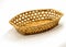 Birch bark braided plate of rectangular shape of small size on a white background