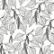 Birch branches with catkins and leaves vector seamless pattern