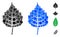 Birch Leaf Composition Icon of Circle Dots