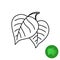 Birch leaves line icon. Simple elegant style two birch tree leaves