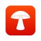 Birch mushroom icon digital red