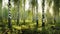 Birch Trees In A Photo-realistic Woodland Landscape