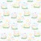 Bird and aromatic flower seamless pattern vector
