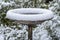 Bird Bath Covered with Snow