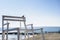 Bird on a beach stair