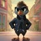 Bird In Biker Jacket And Sunglasses Stands Upright In Disney Pixar Cartoon