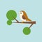Bird on branch icon