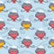 Bird bullfinch and tomtit seamless pattern vector. Winter background.