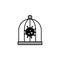 bird cage coronavirus line illustration icon. Signs and symbols can be used for web, logo, mobile app, UI, UX