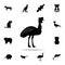 bird of cassowary icon. Detailed set of Australian animal silhouette icons. Premium graphic design. One of the collection icons