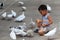 Bird, child, pigeons, and, doves, duck, beak, water, ducks, geese, swans