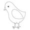 Bird. Cute chick. Sketch. Vector illustration. Coloring book for children. Little songbird. Outline on white isolated background.