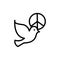 Bird, dove, peace icon. Simple line, outline vector elements of flower children icons for ui and ux, website or mobile application