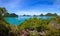 Bird eye view of Angthong national marine park, koh Samui, Thailand