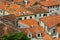 Bird eye view of buildings in Kotor, Montenegro