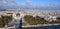 Bird eye view from the Eiffel tower of the Jardins du Trocadero