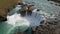 Bird eye view of Godafoss waterfall