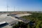 Bird Eye View Picture Wind turbine in a field.