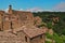 Bird eye view to the roofs of Sorano, Tuscany