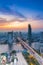 Bird eyes view of Chao Phraya River Landscape