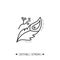 Bird feather line icon. Editable illustration