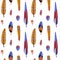 Bird Feathers and Plumage Seamless Pattern