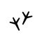 Bird Feet, Turkey Trail, Footprints Track. Flat Vector Icon illustration. Simple black symbol on white background. Bird Feet,