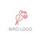 Bird flamingo logo design template