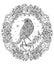 Bird and flower wreath coloring page. Mountain bluebird