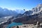 Bird flying over Gokyo lakes, Nepal