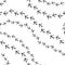 Bird footprints track black and white seamless pattern, vector