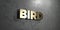 Bird - Gold sign mounted on glossy marble wall - 3D rendered royalty free stock illustration