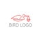 Bird hanging food logo template