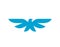 Bird heraldic style symbol blue color icon