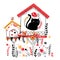 Bird house illustration