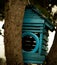 Bird house used for nesting. The blue color represents innovative, trust