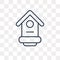 Bird house vector icon isolated on transparent background, linear Bird house transparency concept can be used web and mobile