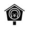 Bird house vector, Isolated Spring season solid icon