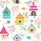 Bird houses pattern