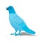 Bird Icon Alone, Cute Cartoon Funny Character with Colorful Wings, Flying in Sky, Flat Design