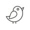 Bird icon vector. Outline chicken. Line dove symbol.