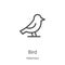 bird icon vector from veterinary collection. Thin line bird outline icon vector illustration. Linear symbol for use on web and