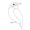 bird kingfisher, vector illustration , lining draw,