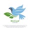 Bird and leaf logotype vector design