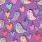 Bird and love fruit seamless pattern